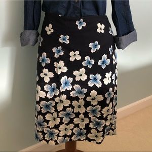 Ann Taylor Factory blue floral skirt